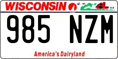 WI license plate 985NZM