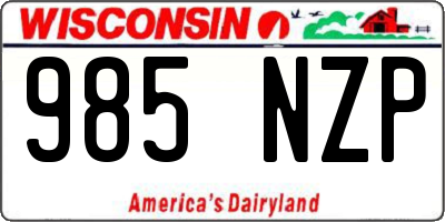 WI license plate 985NZP