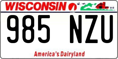 WI license plate 985NZU