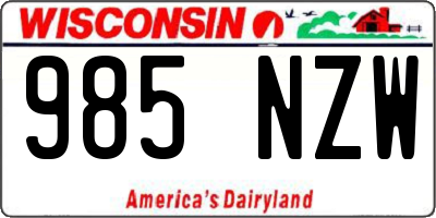 WI license plate 985NZW
