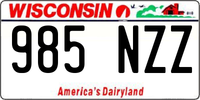 WI license plate 985NZZ