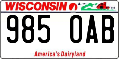WI license plate 985OAB