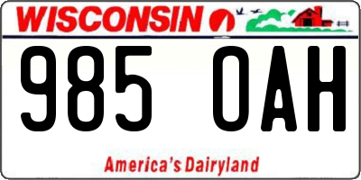 WI license plate 985OAH