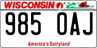 WI license plate 985OAJ