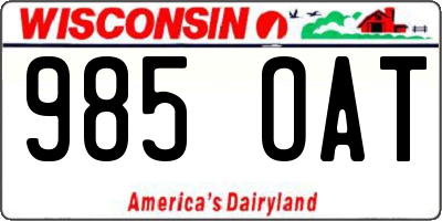 WI license plate 985OAT