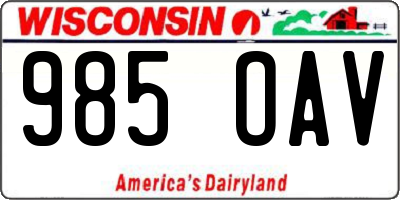 WI license plate 985OAV