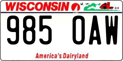 WI license plate 985OAW