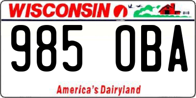 WI license plate 985OBA