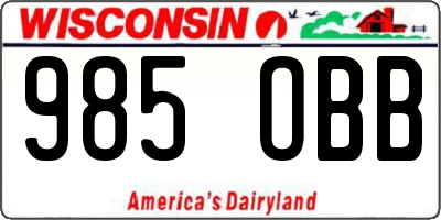 WI license plate 985OBB