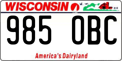 WI license plate 985OBC