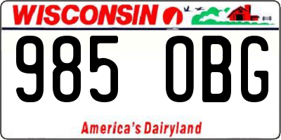 WI license plate 985OBG
