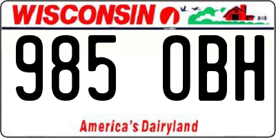 WI license plate 985OBH