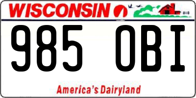WI license plate 985OBI