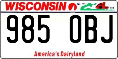 WI license plate 985OBJ