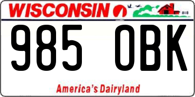 WI license plate 985OBK