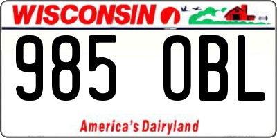 WI license plate 985OBL