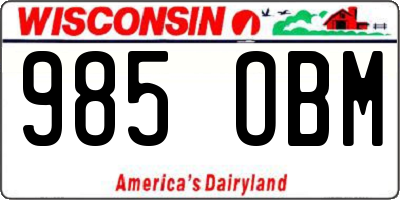 WI license plate 985OBM