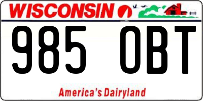 WI license plate 985OBT