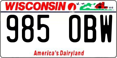 WI license plate 985OBW