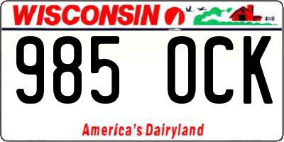 WI license plate 985OCK