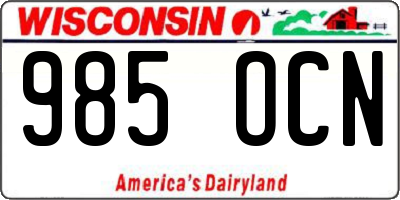 WI license plate 985OCN