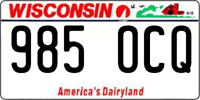 WI license plate 985OCQ