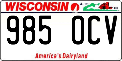 WI license plate 985OCV