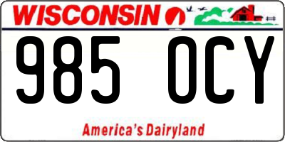 WI license plate 985OCY