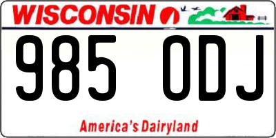 WI license plate 985ODJ