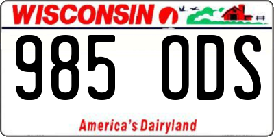 WI license plate 985ODS