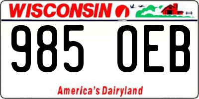 WI license plate 985OEB