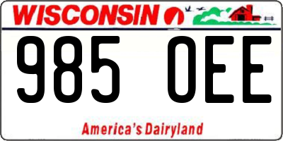 WI license plate 985OEE