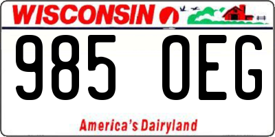 WI license plate 985OEG