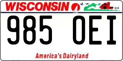 WI license plate 985OEI