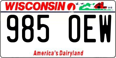 WI license plate 985OEW