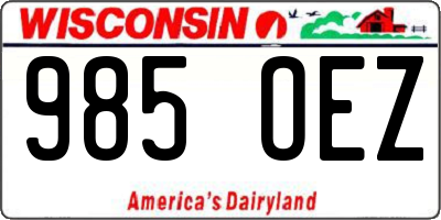WI license plate 985OEZ