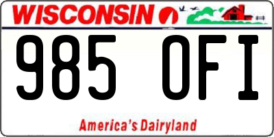WI license plate 985OFI