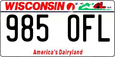 WI license plate 985OFL