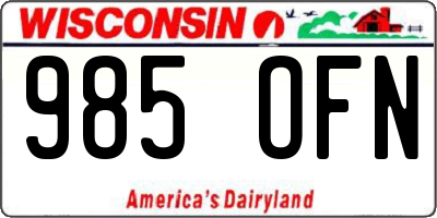 WI license plate 985OFN