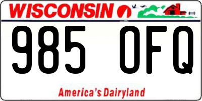 WI license plate 985OFQ