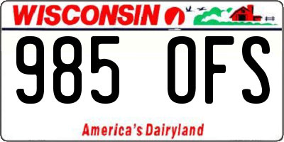 WI license plate 985OFS