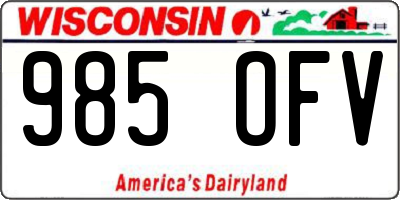 WI license plate 985OFV
