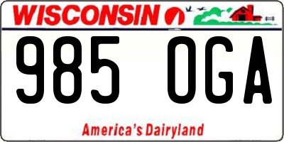 WI license plate 985OGA