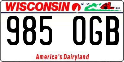 WI license plate 985OGB