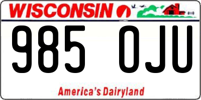 WI license plate 985OJU