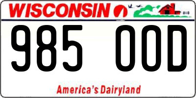 WI license plate 985OOD