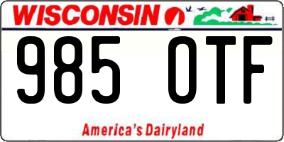 WI license plate 985OTF