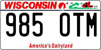 WI license plate 985OTM