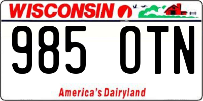 WI license plate 985OTN