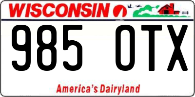 WI license plate 985OTX